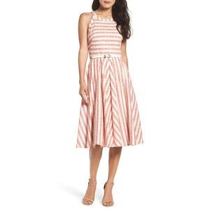Eliza J  Striped Fit & Flare Dress